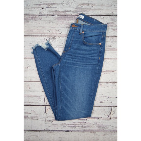 Loft Curvy Skinny Jeans Women Junior Size 27 Raw Hem Pre-Owned - Picture 13 of 14